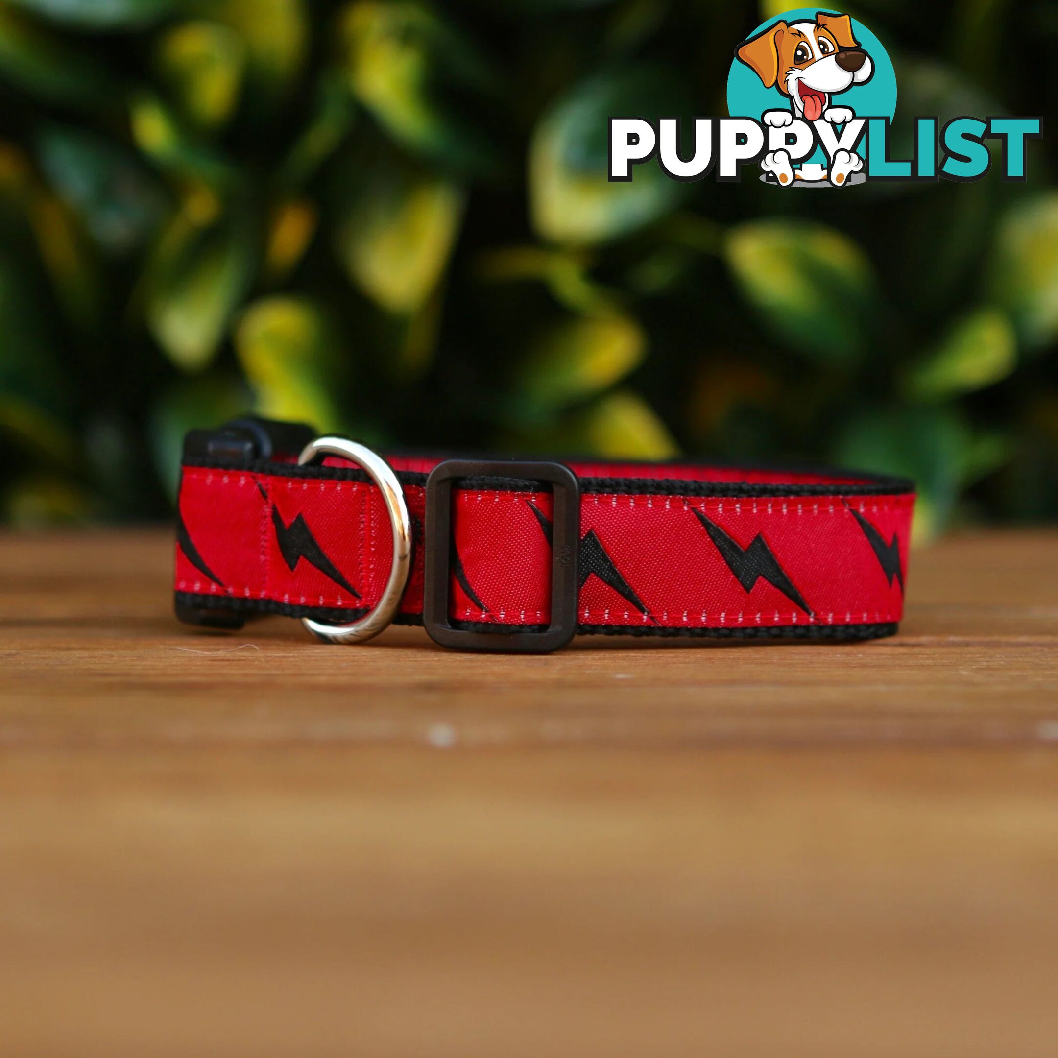 Lightning Bolt Dog Collar - Hand Made by The Bark Side - TBSLIGXSBCK