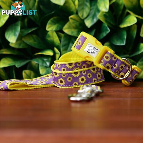 Sunflower Dog Lead / Dog Leash - Hand Made by The Bark Side - TBSLDSUN251.8