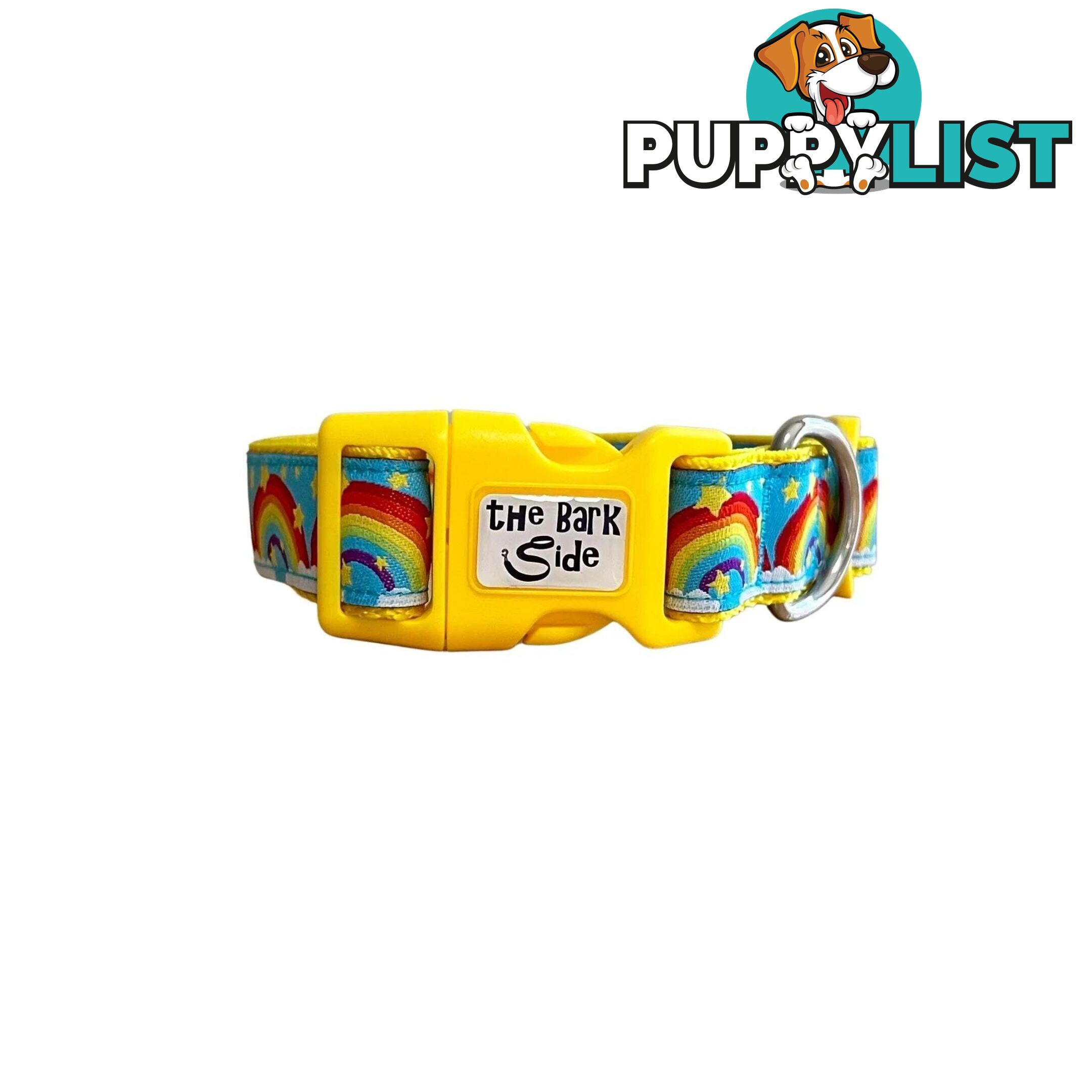 Rainbow Dog Collar - Hand Made by The Bark Side - TBSRAISYEL