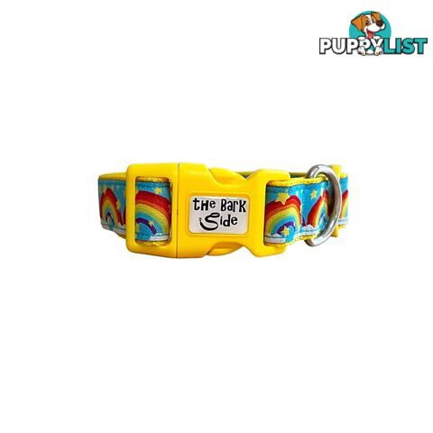 Rainbow Dog Collar - Hand Made by The Bark Side - TBSRAISYEL