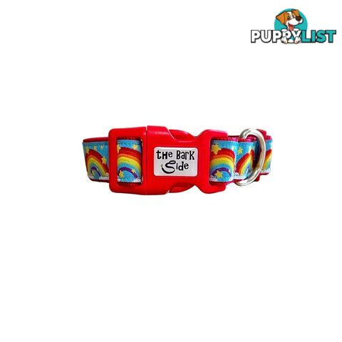 Rainbow Dog Collar - Hand Made by The Bark Side - TBSRAISYEL