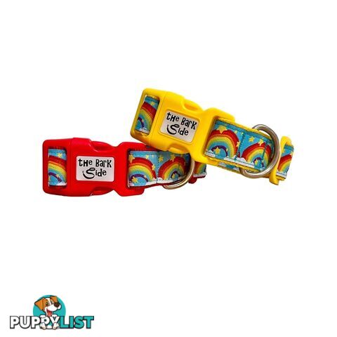 Rainbow Dog Collar - Hand Made by The Bark Side - TBSRAISYEL