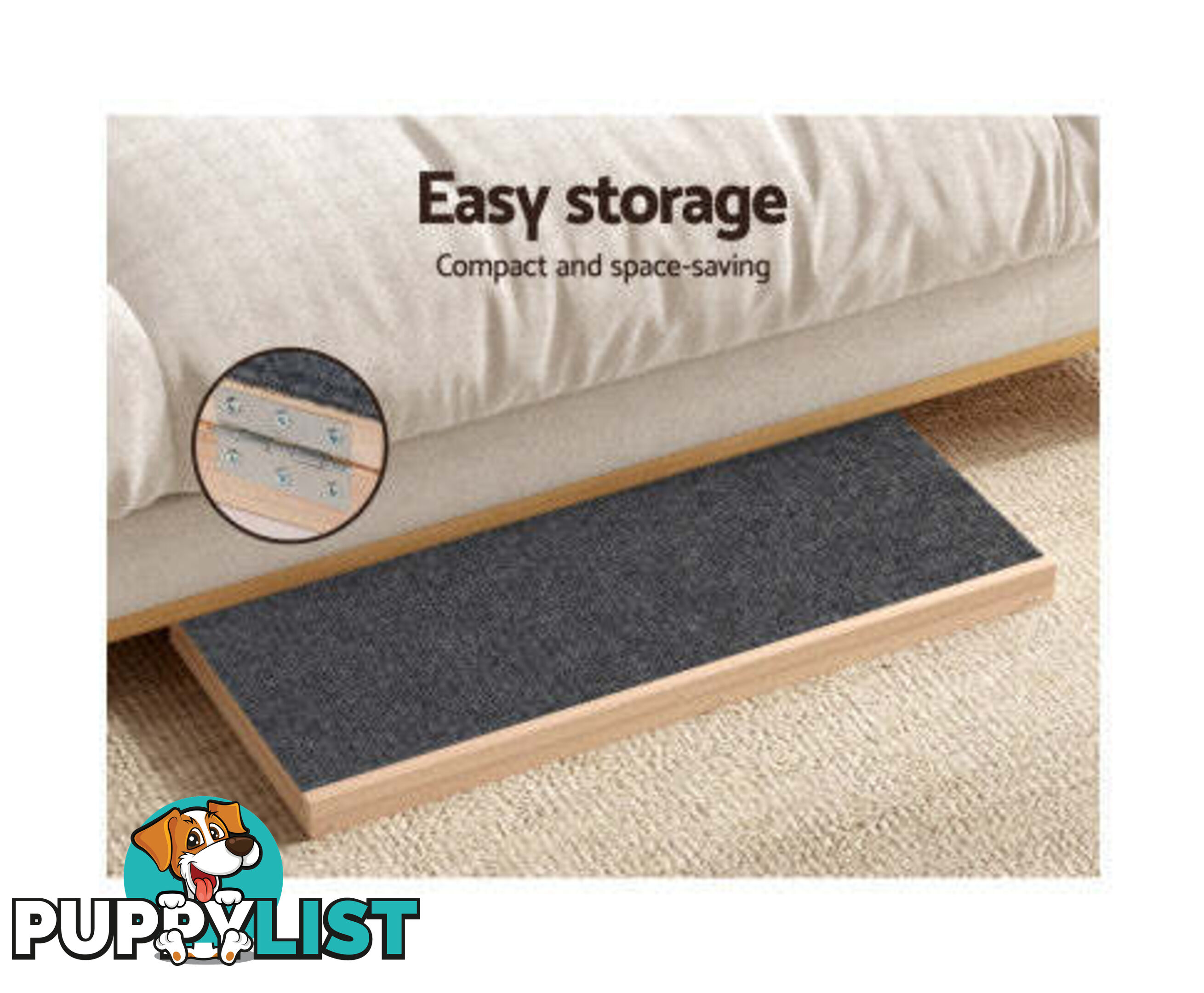 i.Pet Dog Ramp Adjustable Height for Bed, Sofa or Car Foldable - FDR-D-WOOD100-GR
