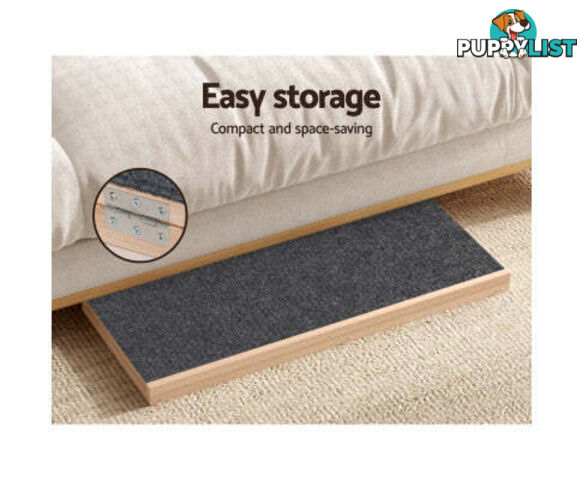 i.Pet Dog Ramp Adjustable Height for Bed, Sofa or Car Foldable - FDR-D-WOOD100-GR