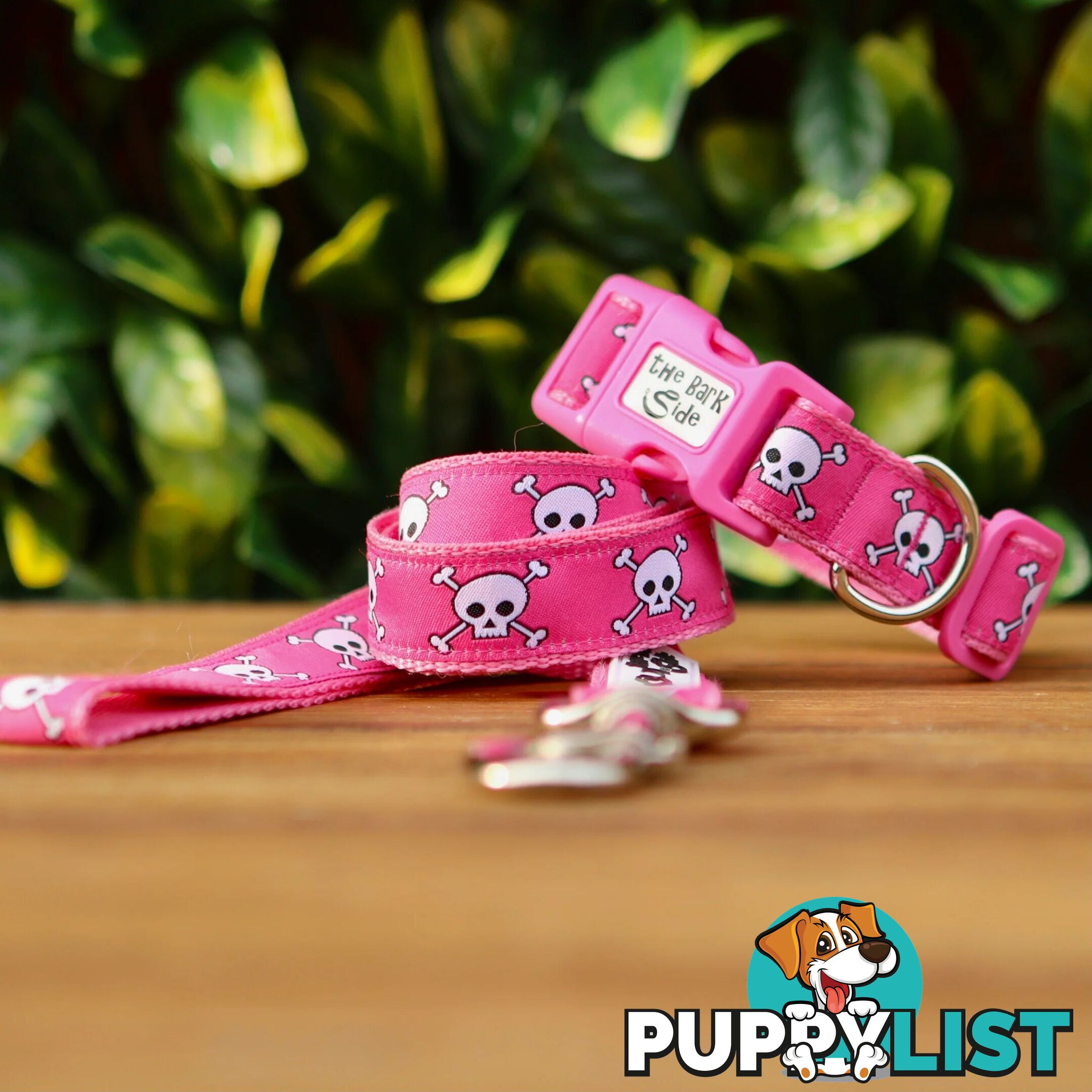 Pink Skulls Dog Lead / Dog Leash - Hand Made by The Bark Side - TBSLDSKU251.5
