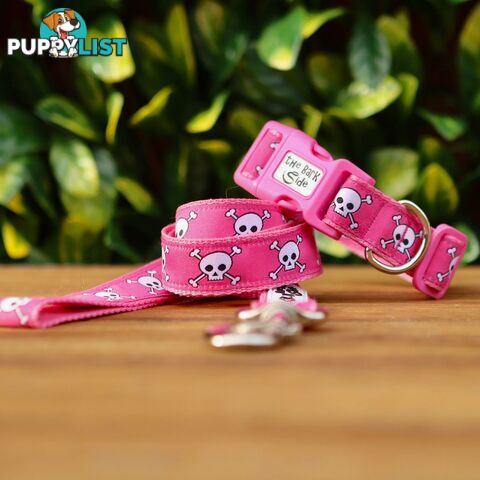 Pink Skulls Dog Lead / Dog Leash - Hand Made by The Bark Side - TBSLDSKU251.5