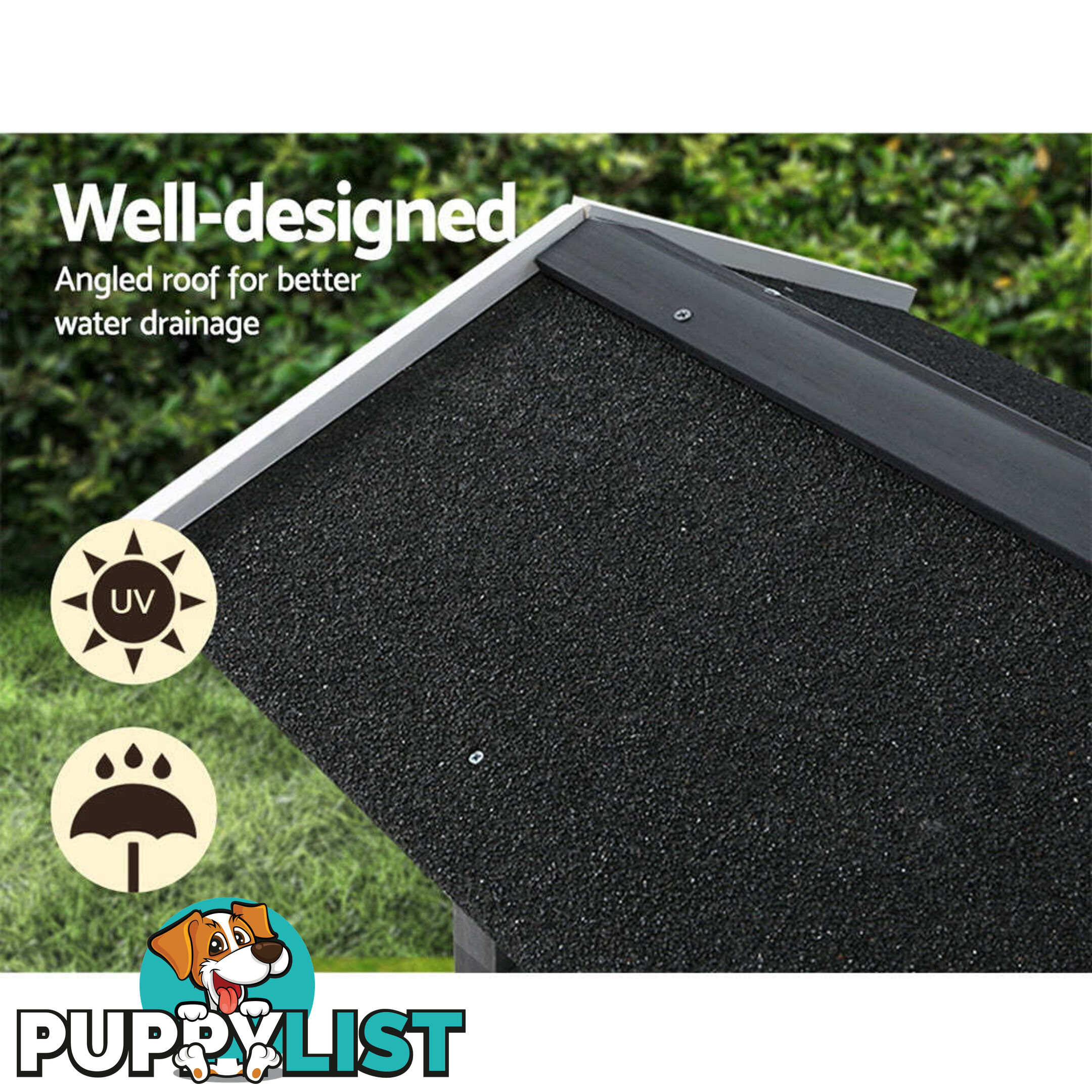 i.Pet Cat House Outdoor Shelter 77cm x 50cm x 73cm Rabbit Hutch Wooden Condo Small Dog Enclosure - PET-CH-770-GR