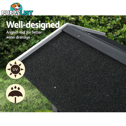 i.Pet Cat House Outdoor Shelter 77cm x 50cm x 73cm Rabbit Hutch Wooden Condo Small Dog Enclosure - PET-CH-770-GR