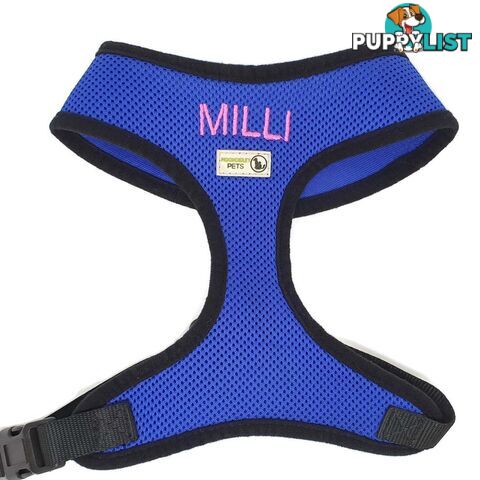 Doggie ID Harness Soft Air Mesh Personalised Embroidered - GC-HAR-ID-PUR-XS