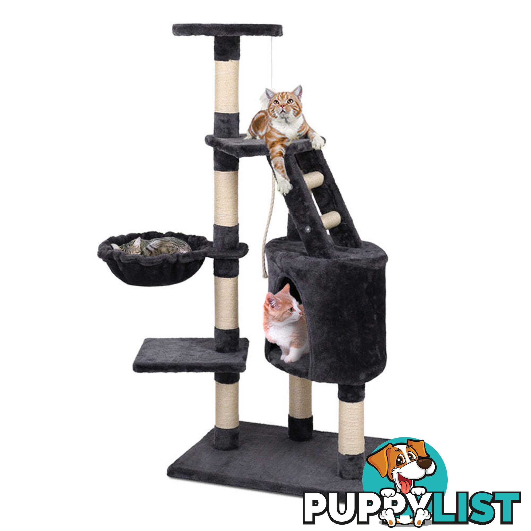 i.Pet Cat Tree 120cm Tower Scratching Post Scratcher Wood Condo House Bed Toys - PET-CAT-402-GR