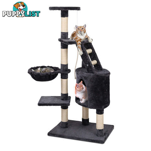 i.Pet Cat Tree 120cm Tower Scratching Post Scratcher Wood Condo House Bed Toys - PET-CAT-402-GR