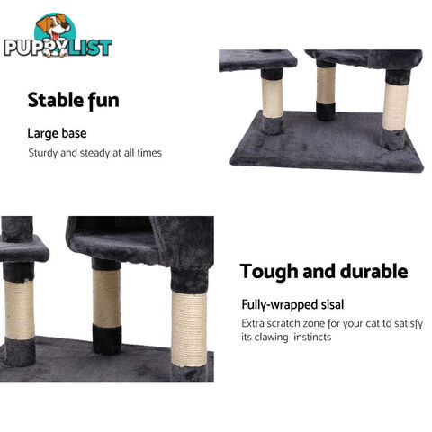 i.Pet Cat Tree 120cm Tower Scratching Post Scratcher Wood Condo House Bed Toys - PET-CAT-402-GR