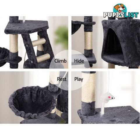 i.Pet Cat Tree 120cm Tower Scratching Post Scratcher Wood Condo House Bed Toys - PET-CAT-402-GR