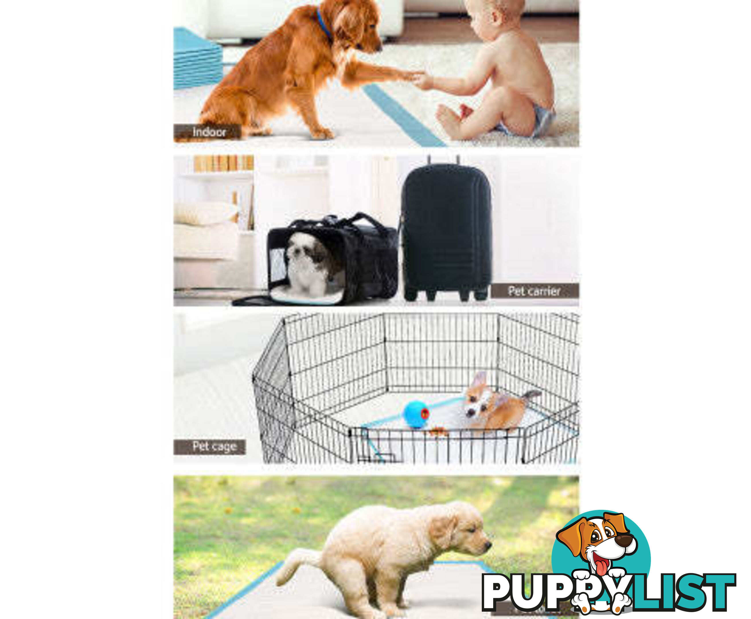 Puppy Dog Pet Training Pads Cat Toilet 60 x 60cm Super Absorbent Indoor Disposable - PET-PAD-BL-400