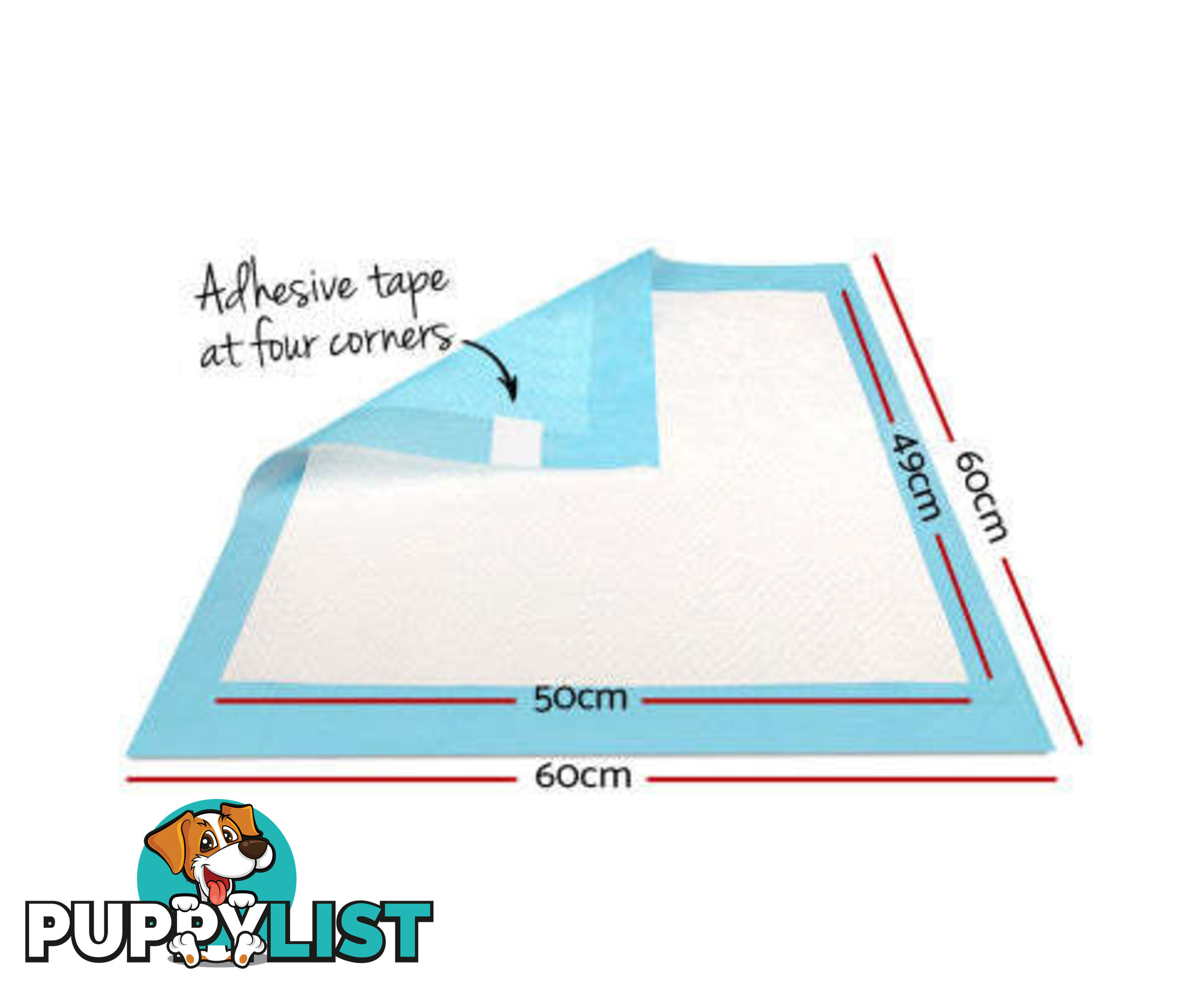 Puppy Dog Pet Training Pads Cat Toilet 60 x 60cm Super Absorbent Indoor Disposable - PET-PAD-BL-400