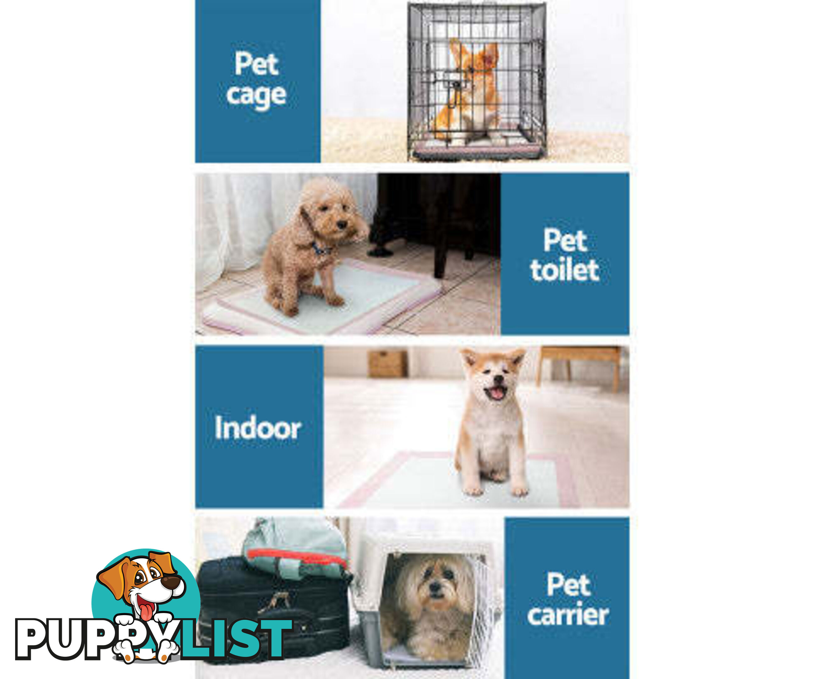 Puppy Dog Pet Training Pads Cat Toilet 60 x 60cm Super Absorbent Indoor Disposable - PET-PAD-BL-400