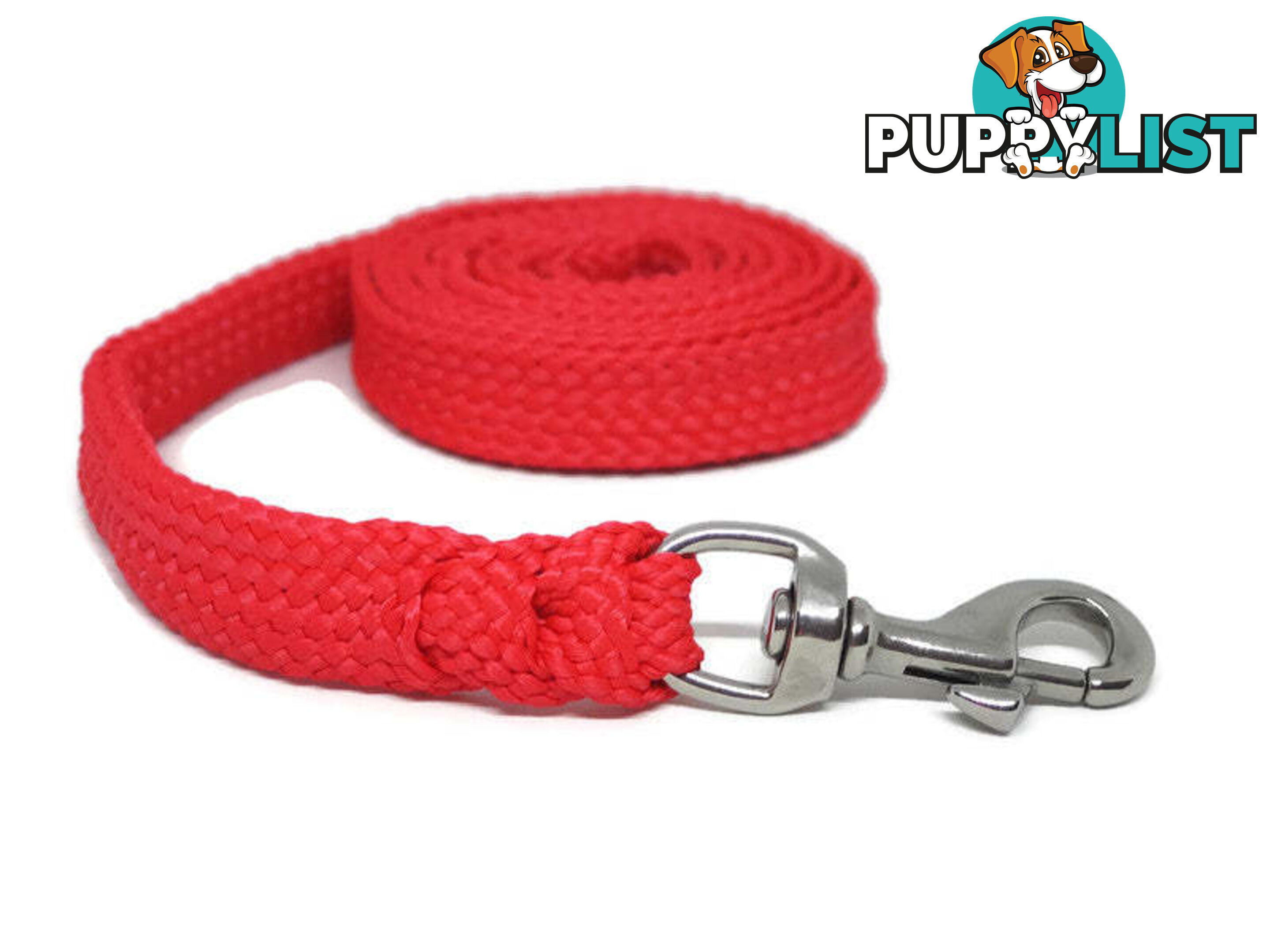 1.8m to 10m Long Dog Lead No Stitching Tough Yarnix 20mm Wide - YNXLD201.8SSRED