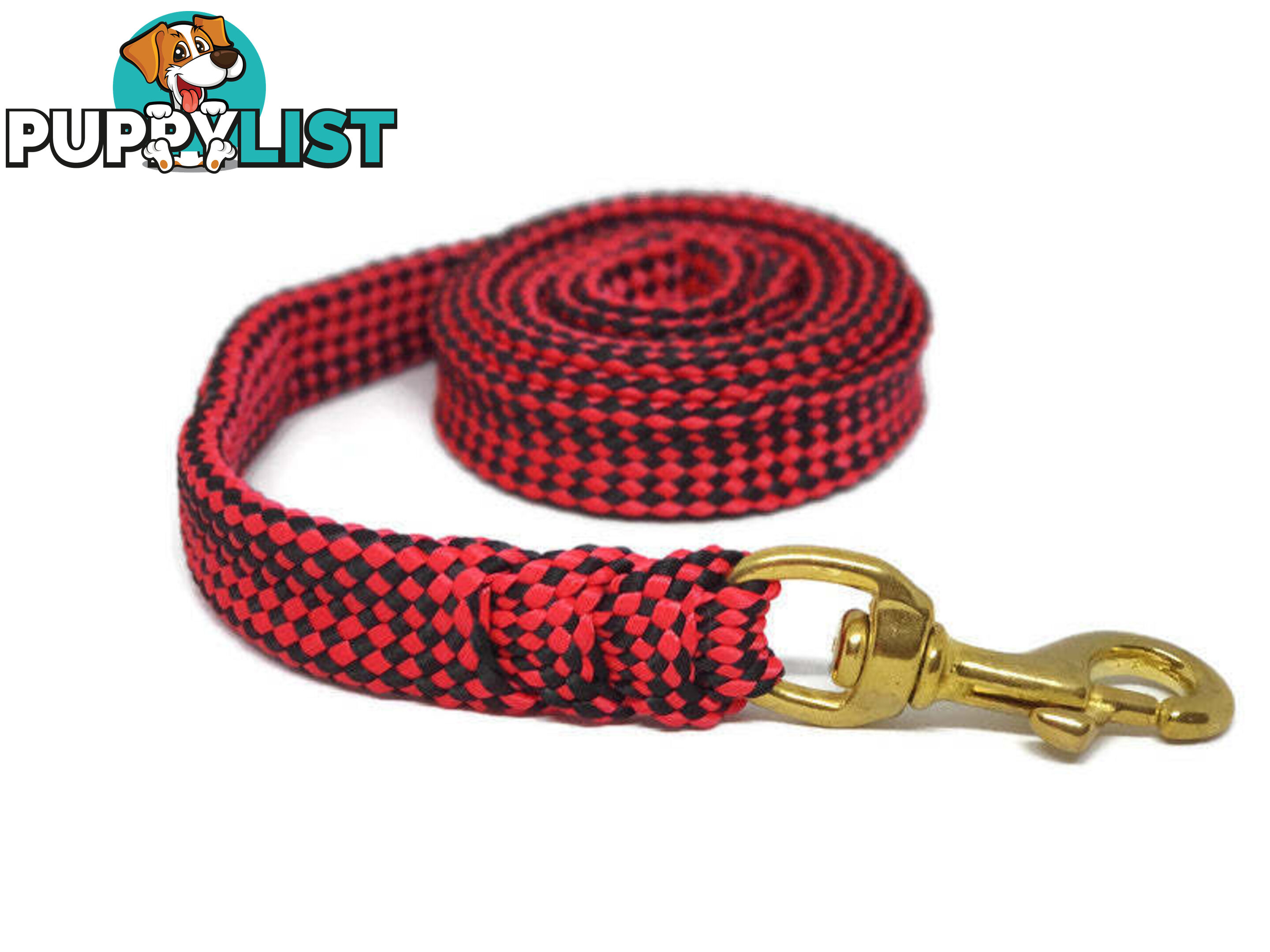 1.8m to 10m Long Dog Lead No Stitching Tough Yarnix 20mm Wide - YNXLD201.8SSRED