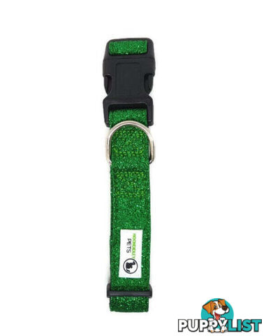 Bling Glitter Overlay Nylon Collar - Breakaway Buckle - Moondidley Pets - MDPCOLBLIXLRED