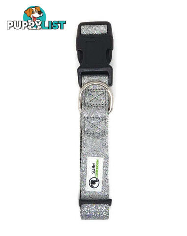 Bling Glitter Overlay Nylon Collar - Breakaway Buckle - Moondidley Pets - MDPCOLBLIXLRED