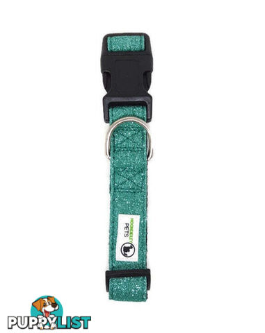Bling Glitter Overlay Nylon Collar - Breakaway Buckle - Moondidley Pets - MDPCOLBLIXLRED