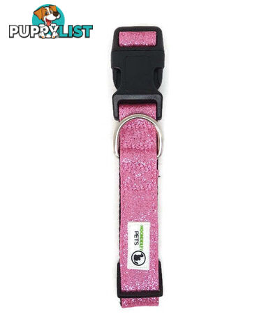 Bling Glitter Overlay Nylon Collar - Breakaway Buckle - Moondidley Pets - MDPCOLBLIXLRED