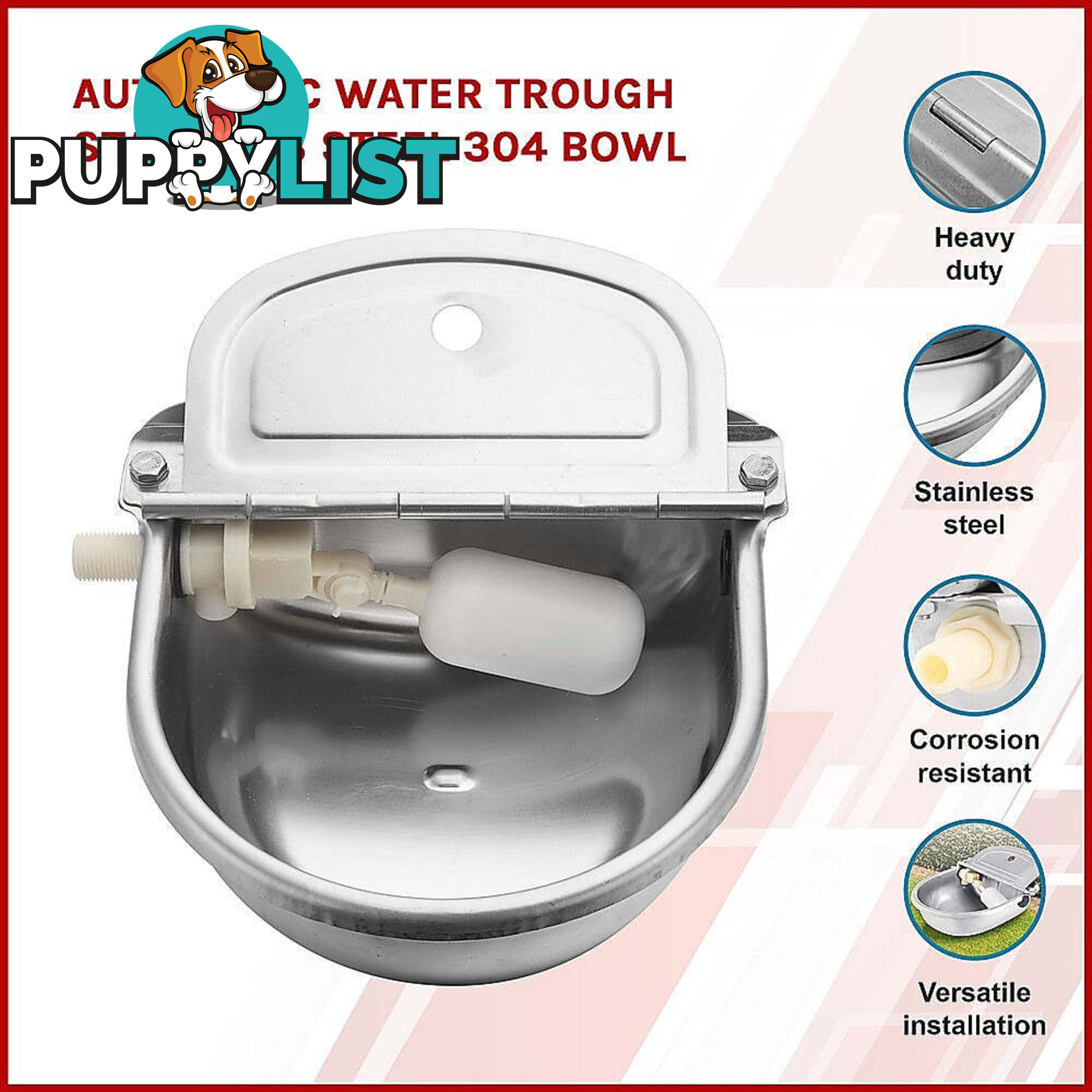 Automatic Water Trough Stainless Steel 304 Bowl - V63-783935