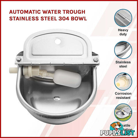 Automatic Water Trough Stainless Steel 304 Bowl - V63-783935