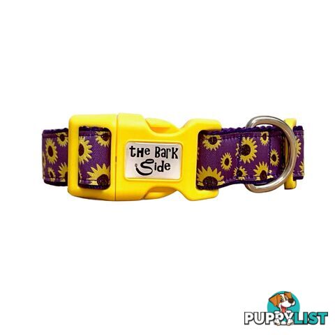 Sunflower Dog Collar - Hand Made by The Bark Side - TBSSUNXSPUR