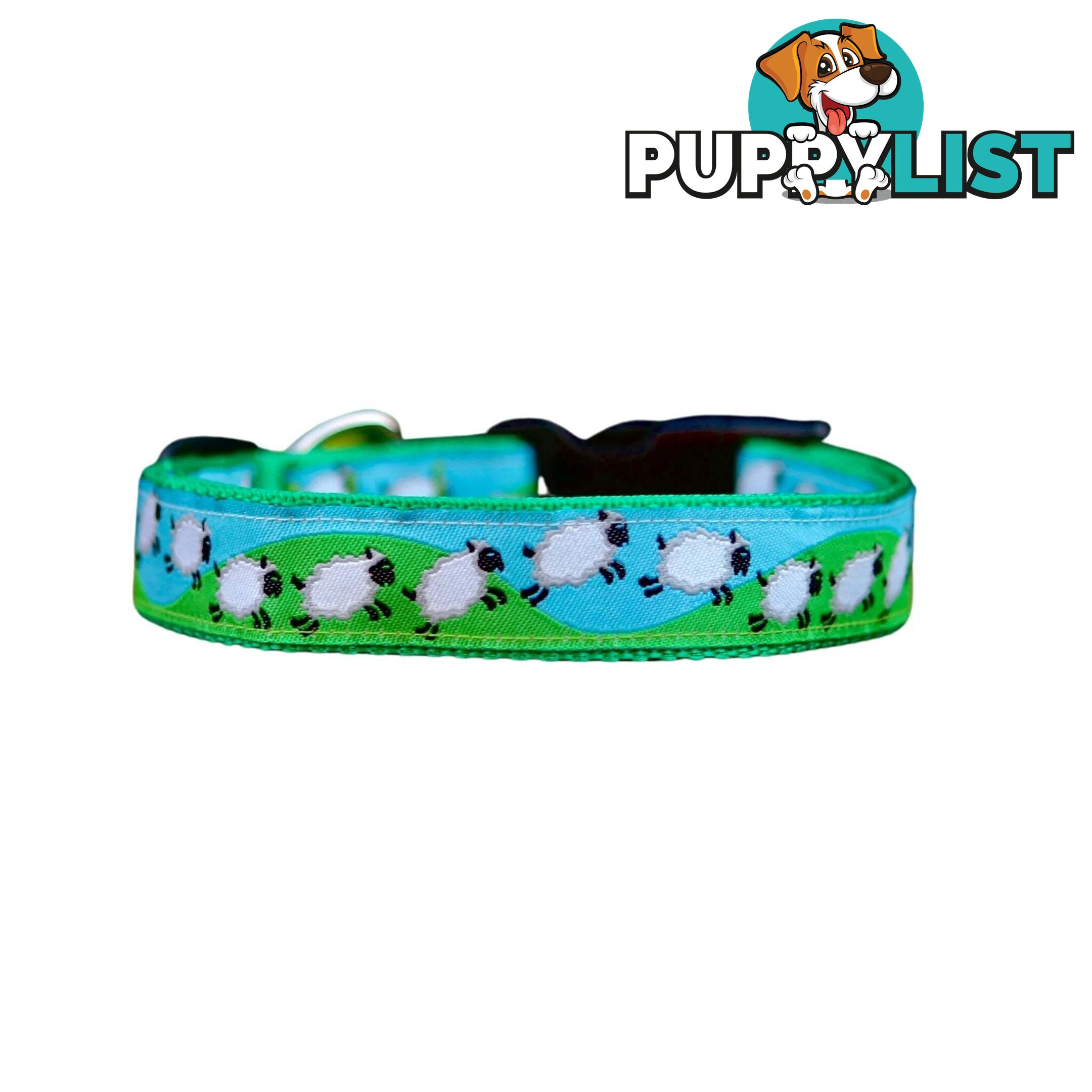 Counting Sheep Dog Collar / XS - L - Hand Made by The Bark Side - TBSCOULGE