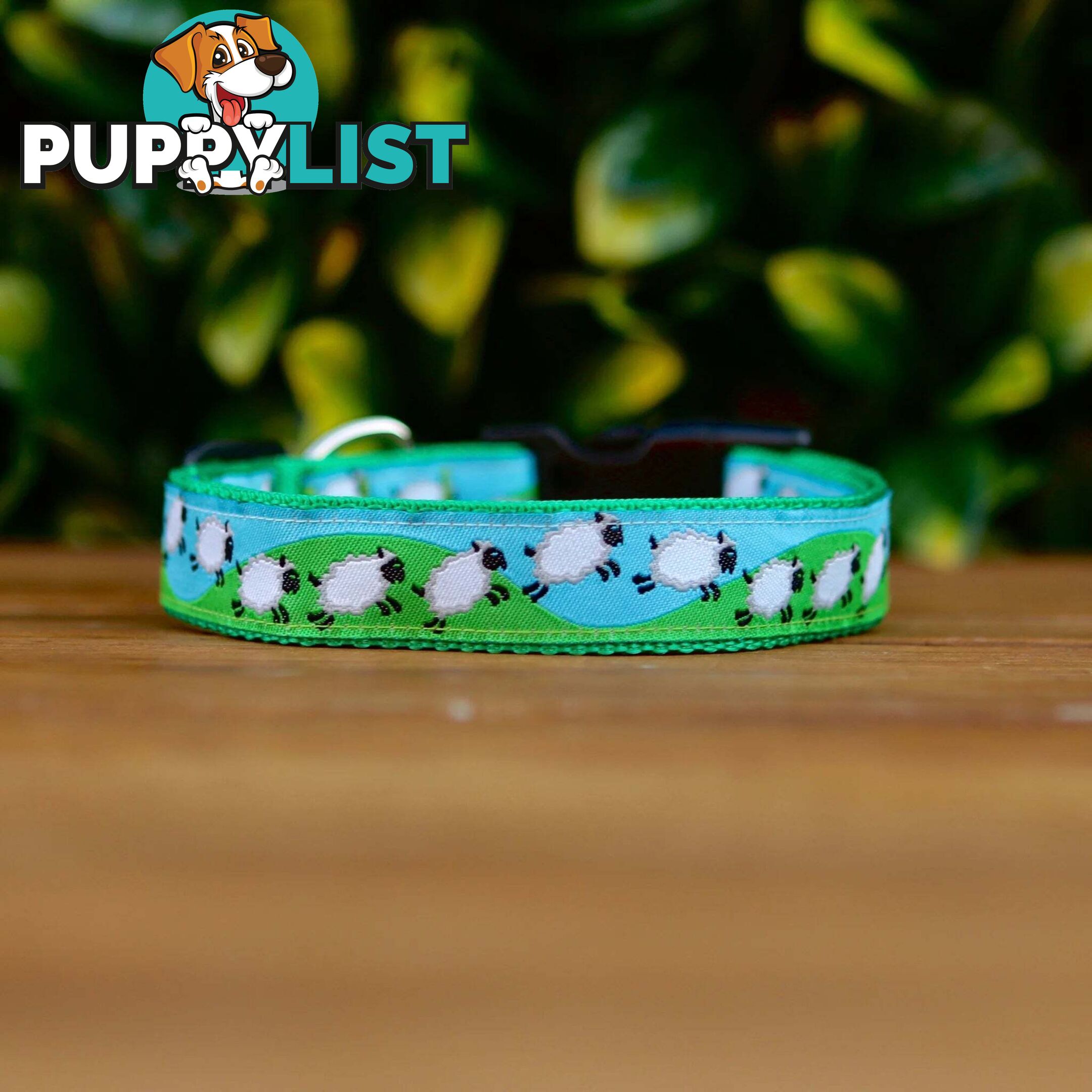 Counting Sheep Dog Collar / XS - L - Hand Made by The Bark Side - TBSCOULGE