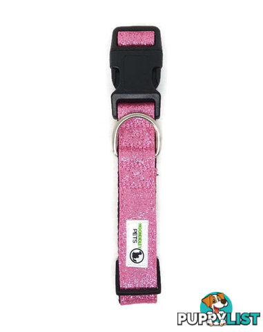 Bling Glitter Overlay Nylon Collar - Breakaway Buckle - Moondidley Pets - MDPCOLBLIXSGRN