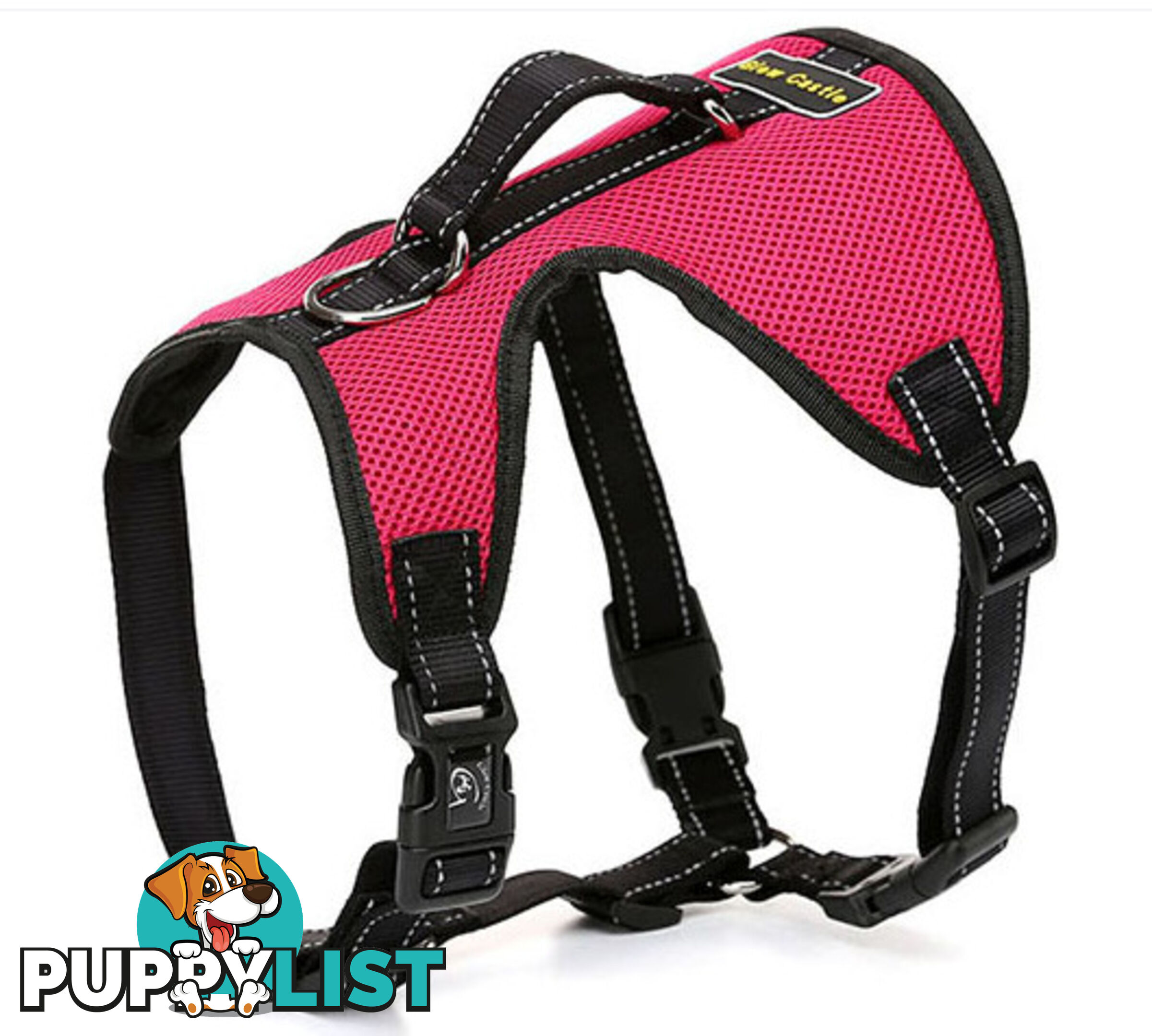 Dog Harness Billi Bob Soft Mesh Reflective Webbing - Moondidley Pets - MDPHARBILXLBLK