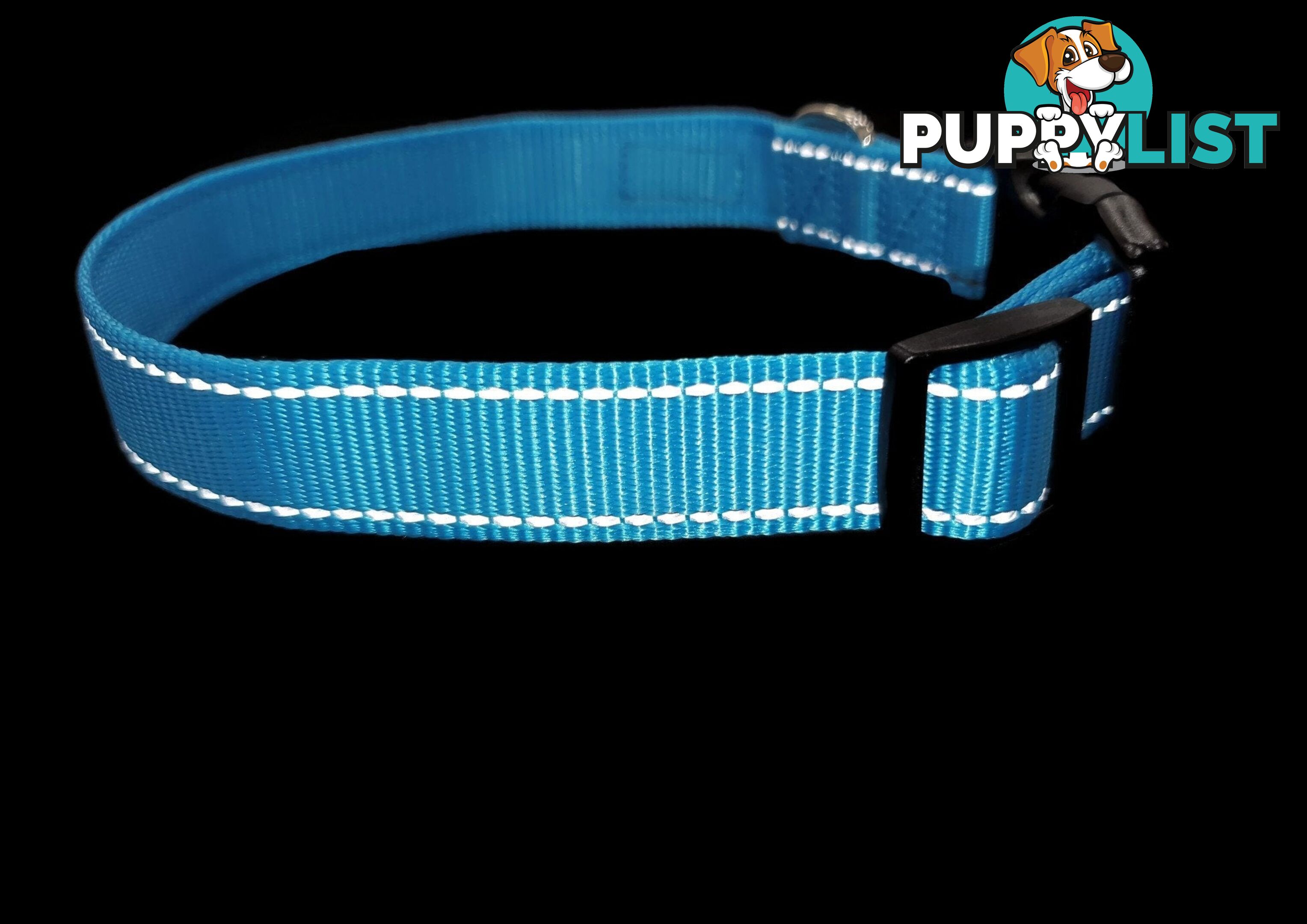 Nylon w/Reflective Stitching Dog Collar - Moondidley Pets - MDPCOLREFMPNK