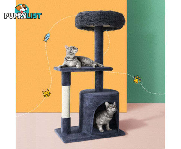 Pet Cat Tree Scratching Post Scratcher Tower Condo House Grey 94cm - PET-CAT-FL015-4-GR