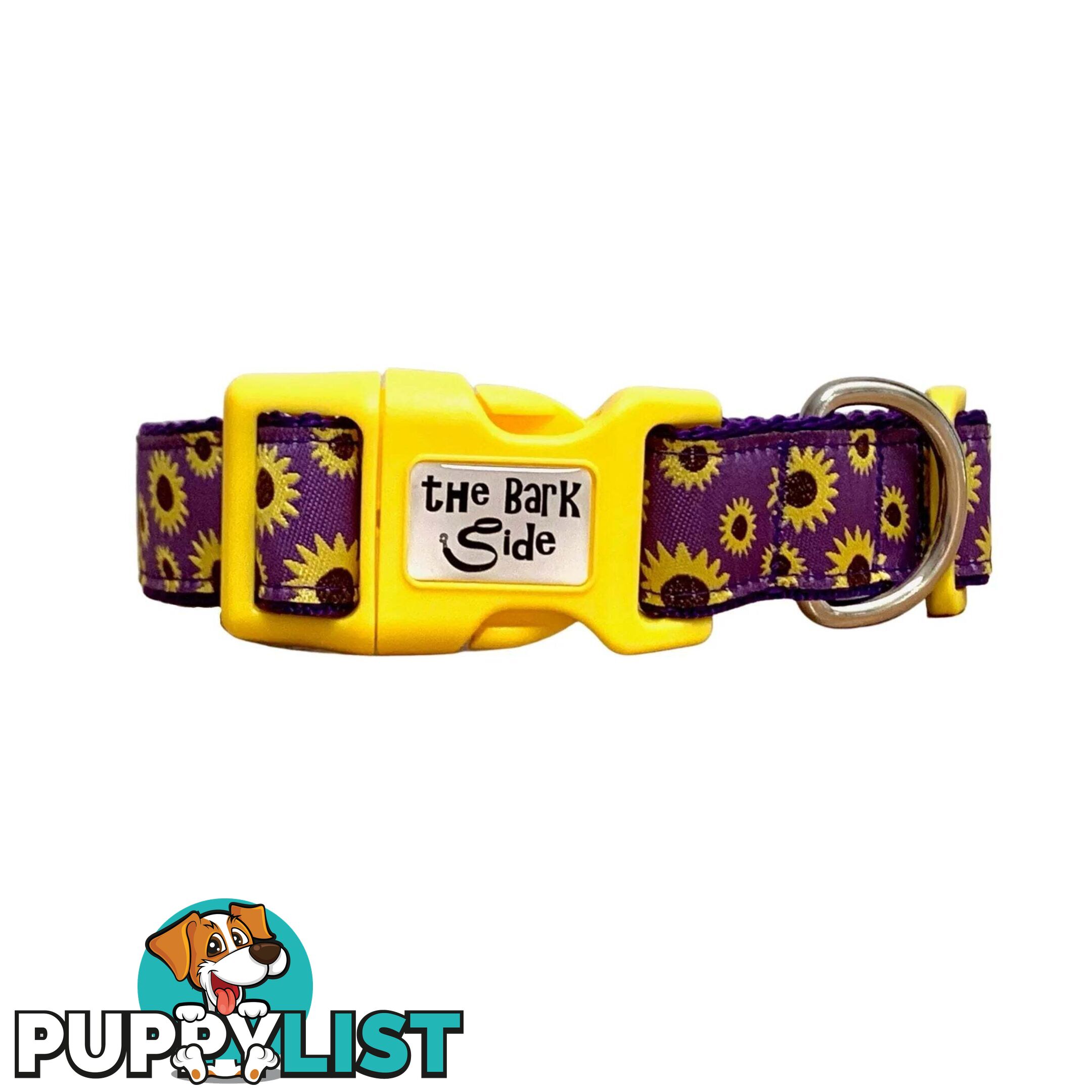 Sunflower Dog Collar - Hand Made by The Bark Side - TBSSUNSMLYEL