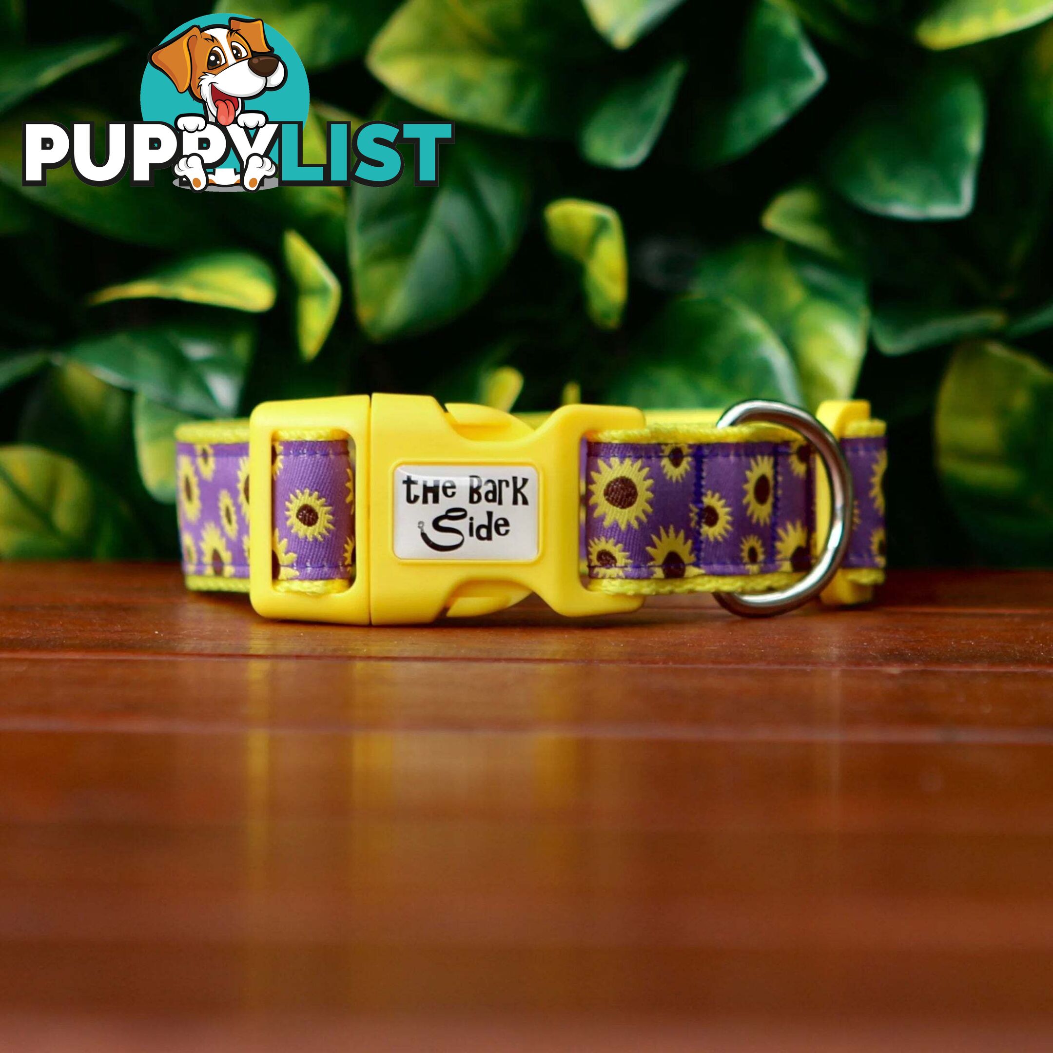 Sunflower Dog Collar - Hand Made by The Bark Side - TBSSUNSMLYEL