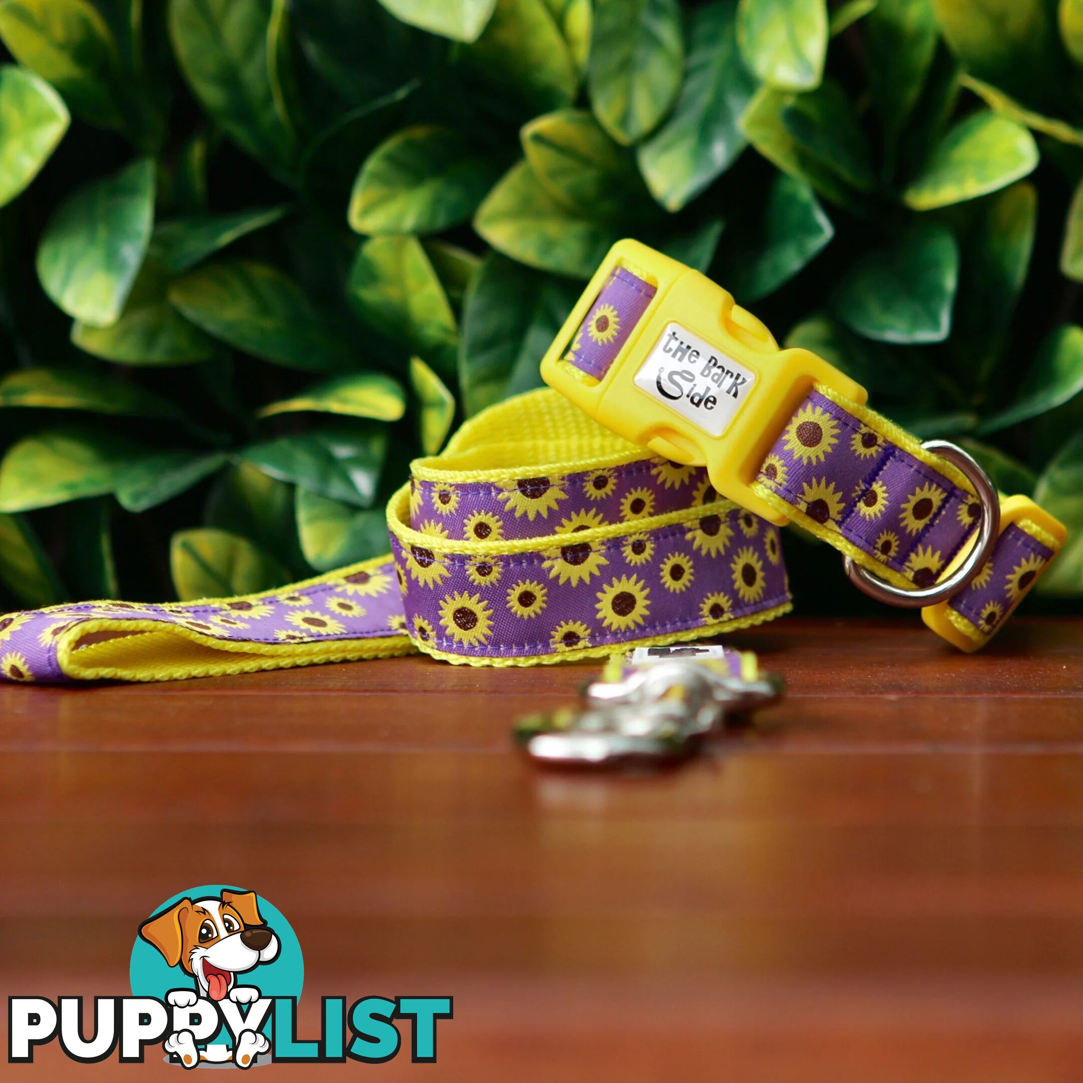 Sunflower Dog Collar - Hand Made by The Bark Side - TBSSUNSMLYEL