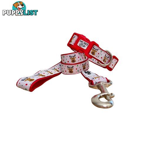 Christmas Dog Collar / Reindeer / Santa / XS - L - Hand Made by The Bark Side - TBSCHRLGEREI