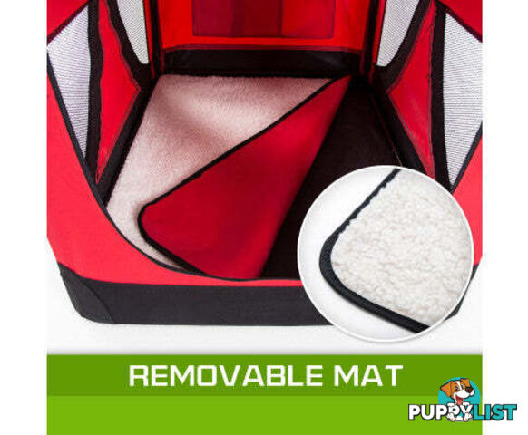 Paw Mate Portable Soft Dog Cage Crate Carrier - V274-PET-3002L-RD