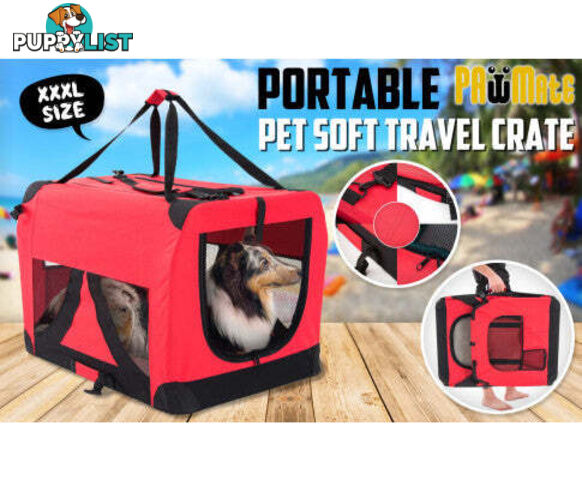 Paw Mate Portable Soft Dog Cage Crate Carrier - V274-PET-3002L-RD