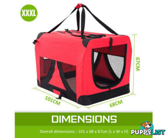 Paw Mate Portable Soft Dog Cage Crate Carrier - V274-PET-3002L-RD