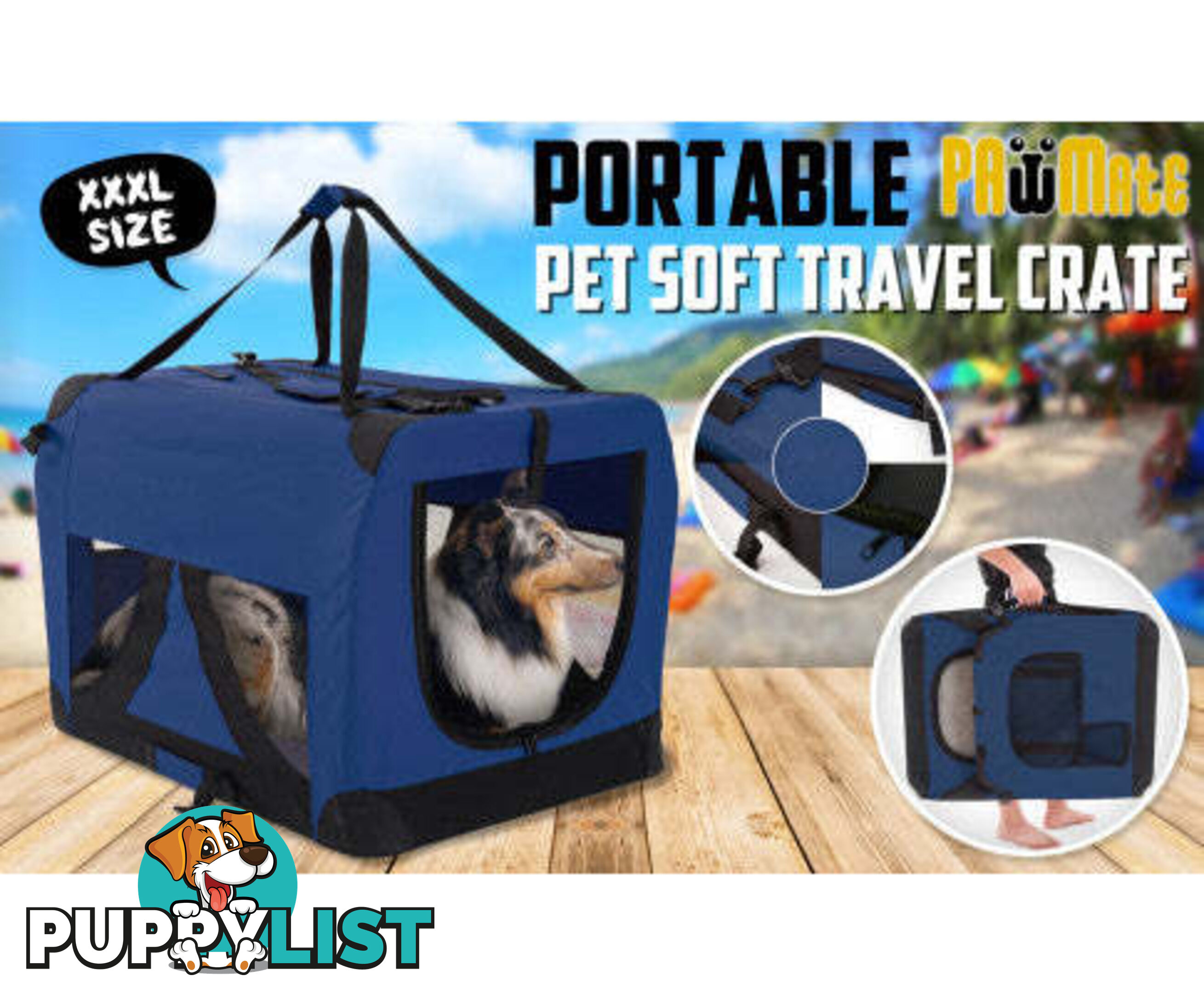 Paw Mate Portable Soft Dog Cage Crate Carrier - V274-PET-3002L-RD