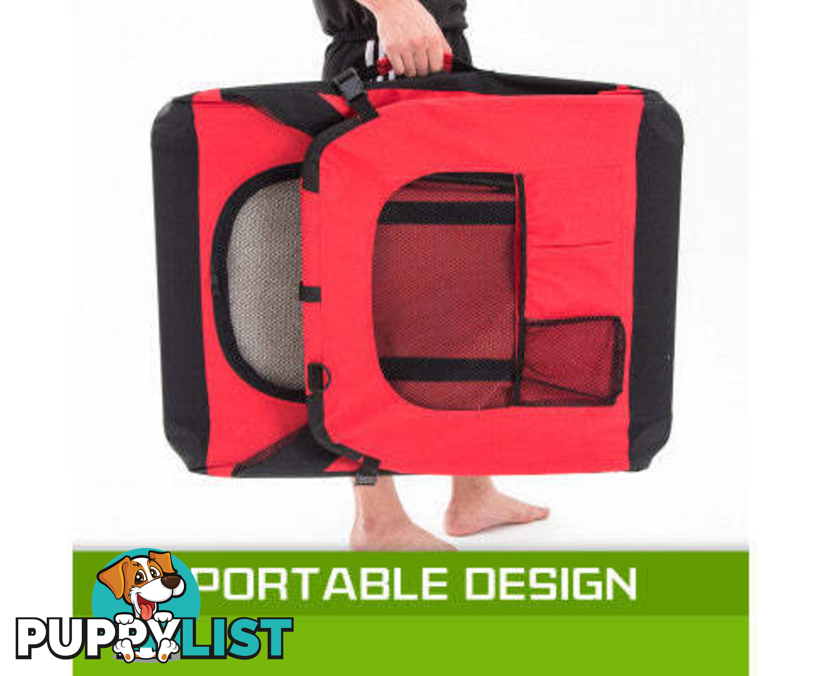 Paw Mate Portable Soft Dog Cage Crate Carrier - V274-PET-3002L-RD