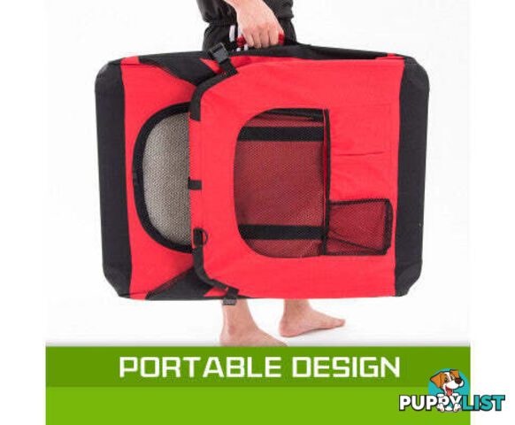 Paw Mate Portable Soft Dog Cage Crate Carrier - V274-PET-3002L-RD