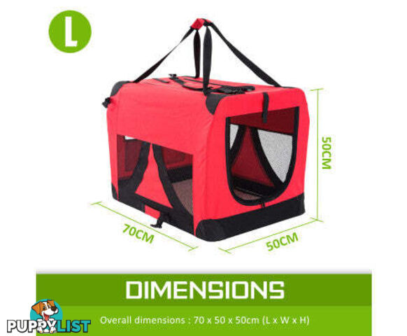 Paw Mate Portable Soft Dog Cage Crate Carrier - V274-PET-3002L-RD