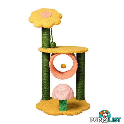 Floofi 90cm Sunflower Plush Scratching Post Cat Tree - V227-3331641025511