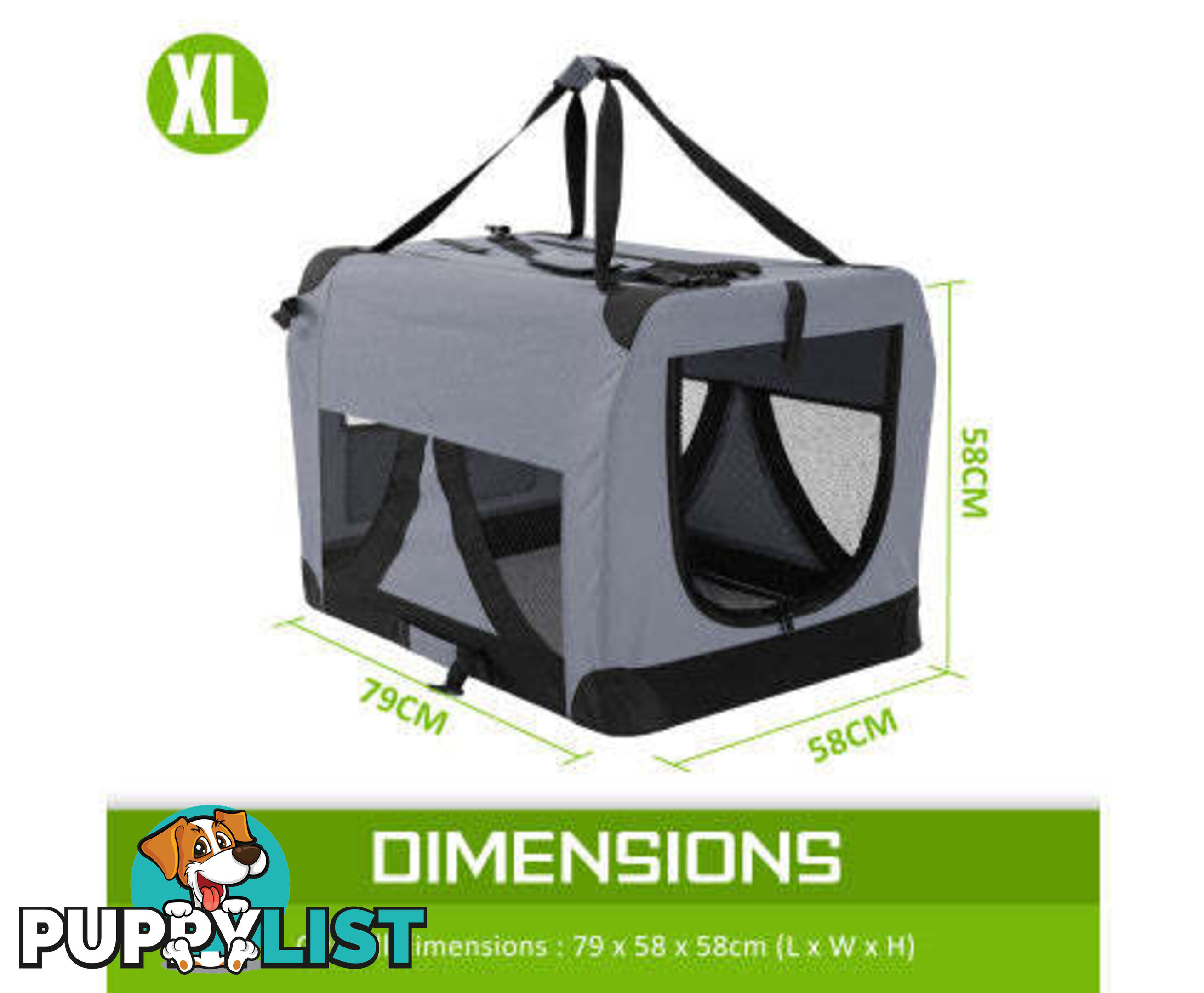 Paw Mate Portable Soft Dog Cage Crate Carrier - V274-PET-3002XL-BU