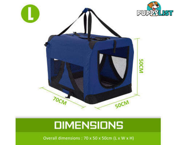 Paw Mate Portable Soft Dog Cage Crate Carrier - V274-PET-3002XL-BU