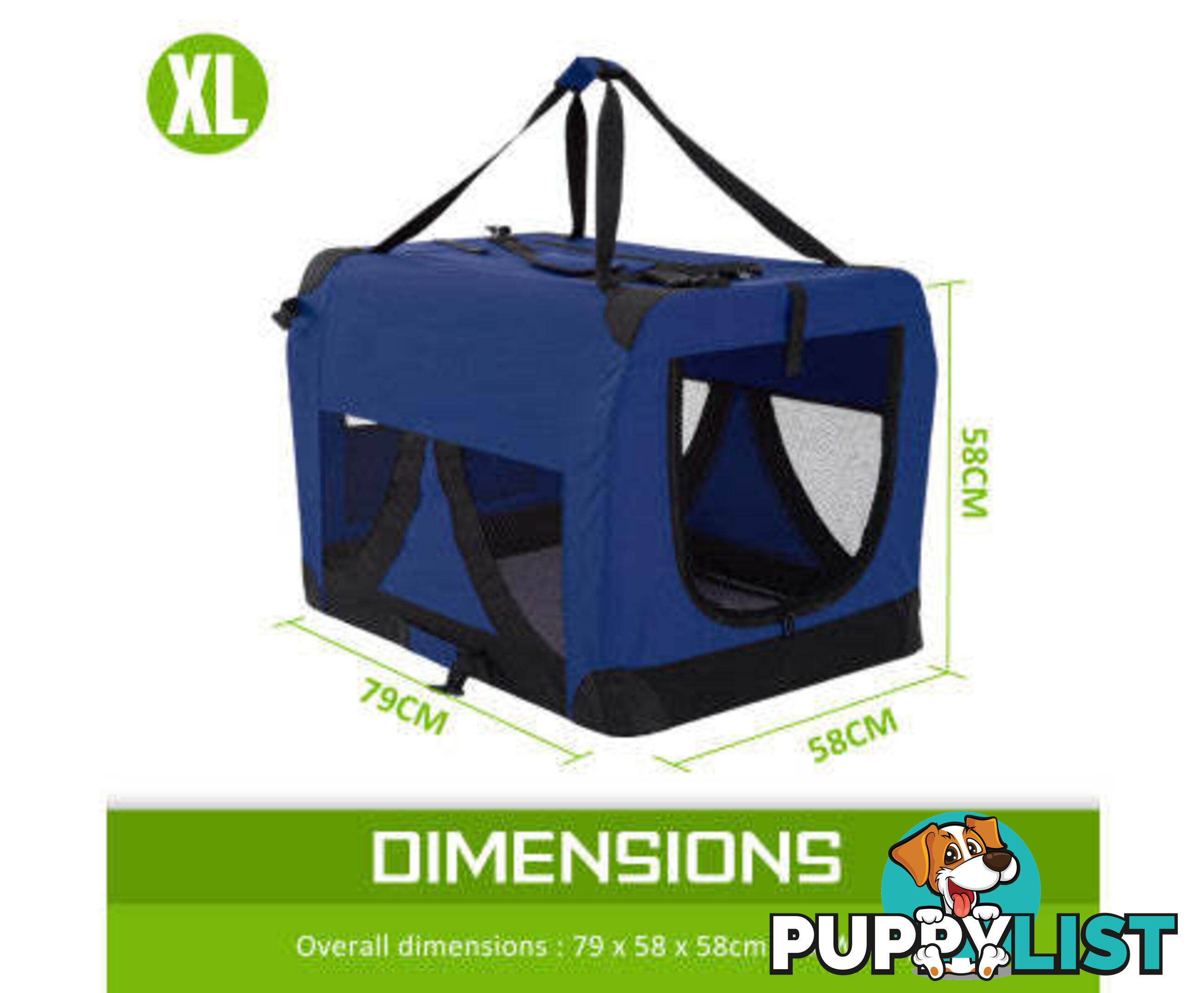 Paw Mate Portable Soft Dog Cage Crate Carrier - V274-PET-3002XL-BU